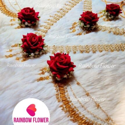 Maroon Rose Bridal Jewellery Set